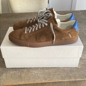 Oliver Cabell Brown and Blue Sneakers with Suede Finish